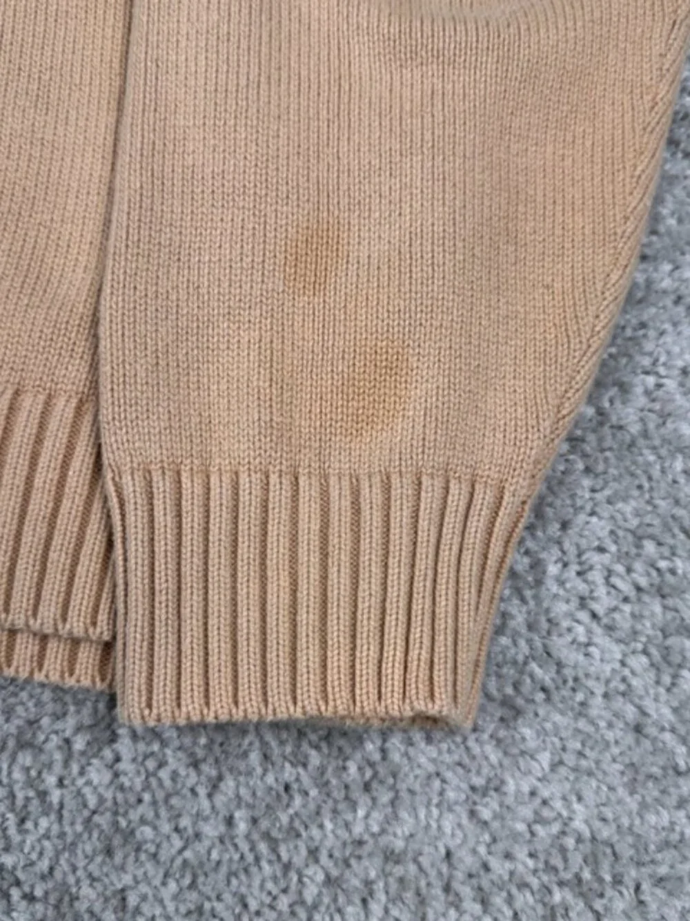 Vintage J Crew Sweater Men Camel Color Oarsman Logo Cotton Preppy Knit Size XL